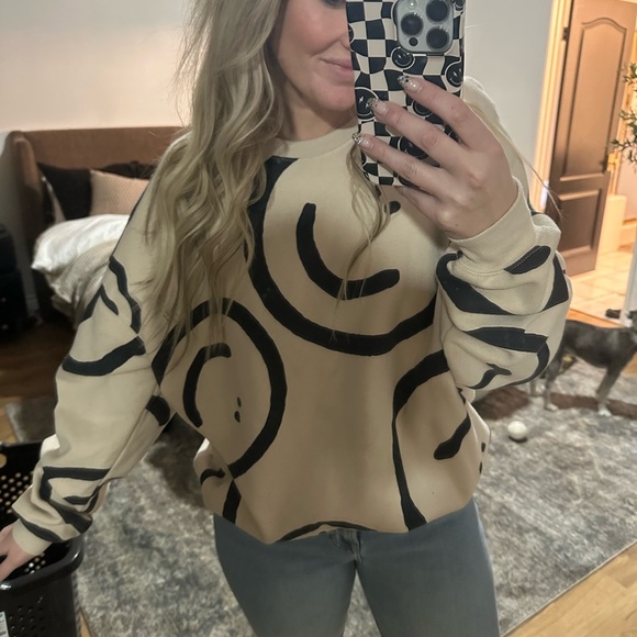 wild fable Sweaters - Abstract Patterned Beige Sweater